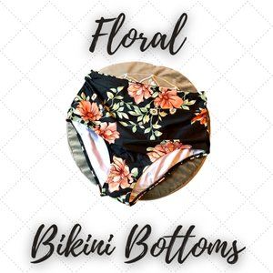 Black Floral Bikini Bottoms